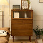45.3" Tall Wood 1 - Door Accent Cabinet, 4 - Drawer Storage Cabinet Brown