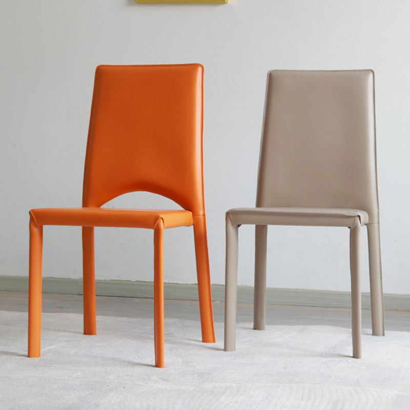 Modern Simple Side Chair Faux Leather Side Dining Chair for Home Use Clearhalo 'Dining Chairs' 'Dining Tables & Seating' 'dining_chair' 'furn' 'furn_dining_chair' 'Furniture' 'Kitchen & Dining Furniture' 1200x1200_6299aa4f-12cc-45ef-9281-a9c81a69167e