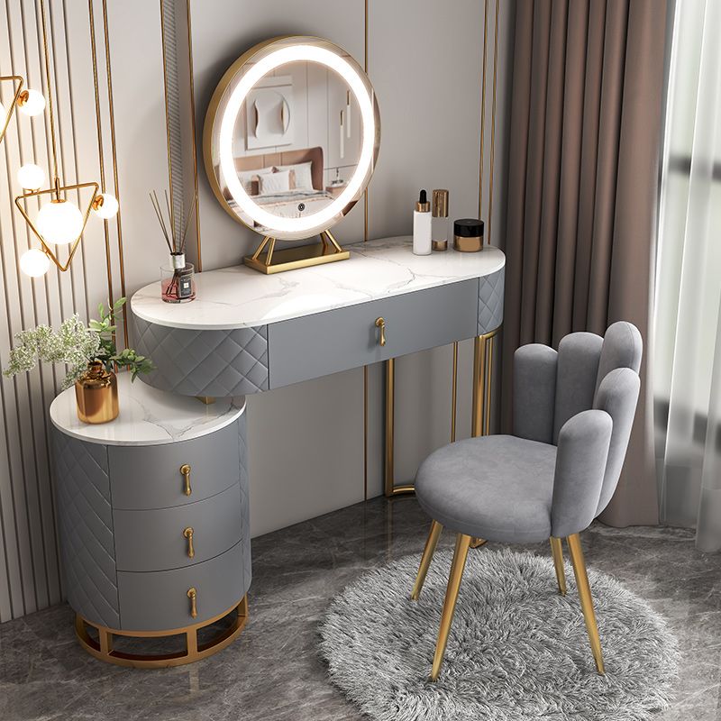 Glam Bedroom Make-up Vanity Mirror With Drawer Makeup Vanity Set