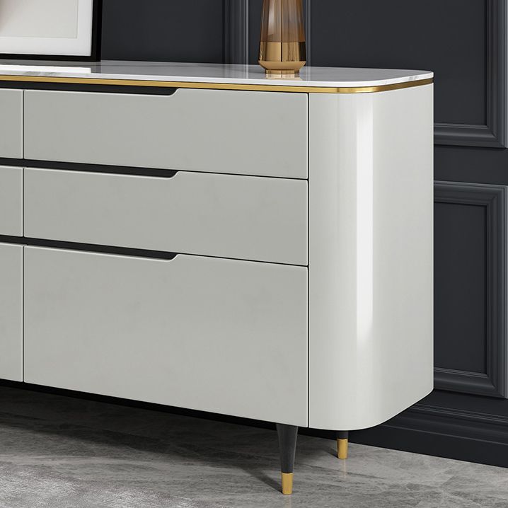 Modern Stone Sideboard a buffet con cassetti del soggiorno con gambe in legno massiccio