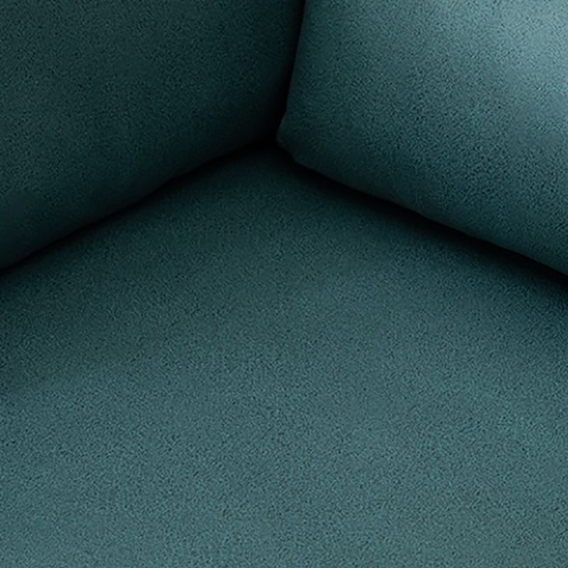 Contemporary Faux Leather Sofa with 3 Pillows Square Arm Living Room Settee