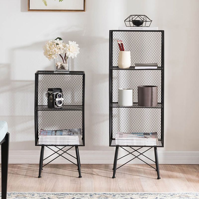 Metal Closed Back Standard Bookshelf Modern Shelves Included Bookcase