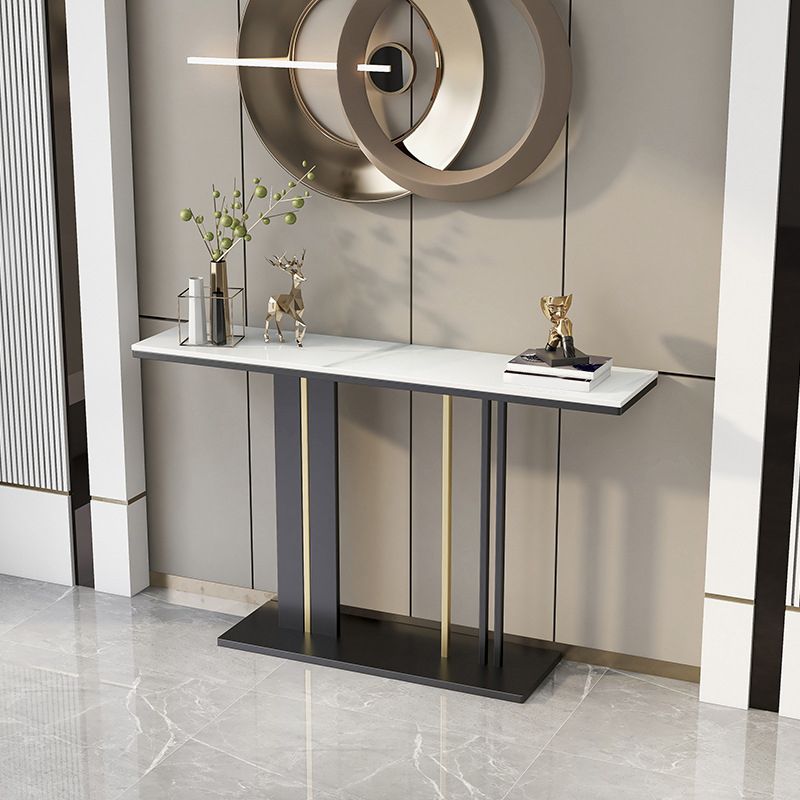 Tavolo da divano di divano console in marmo moderno tavolo da parte di rettangolo resistente alla sala per Hall