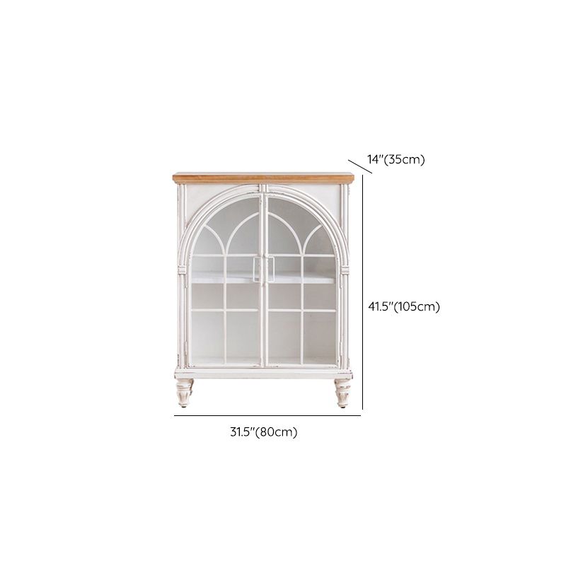 Industrial Metal Cabinet in White Distressed Chest with Glass Paned Clearhalo 'Cabinets & Chests' 'cabinets_chests' 'furn' 'furn_cabinets_chests' 'Furniture' 'Living Room Furniture' 1200x1200_629dc832-2ebc-4587-a331-455c86796eb6