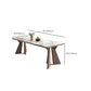 Glam Style Eetkamertafel Stenen Rechthoekige Eettafel in Wit