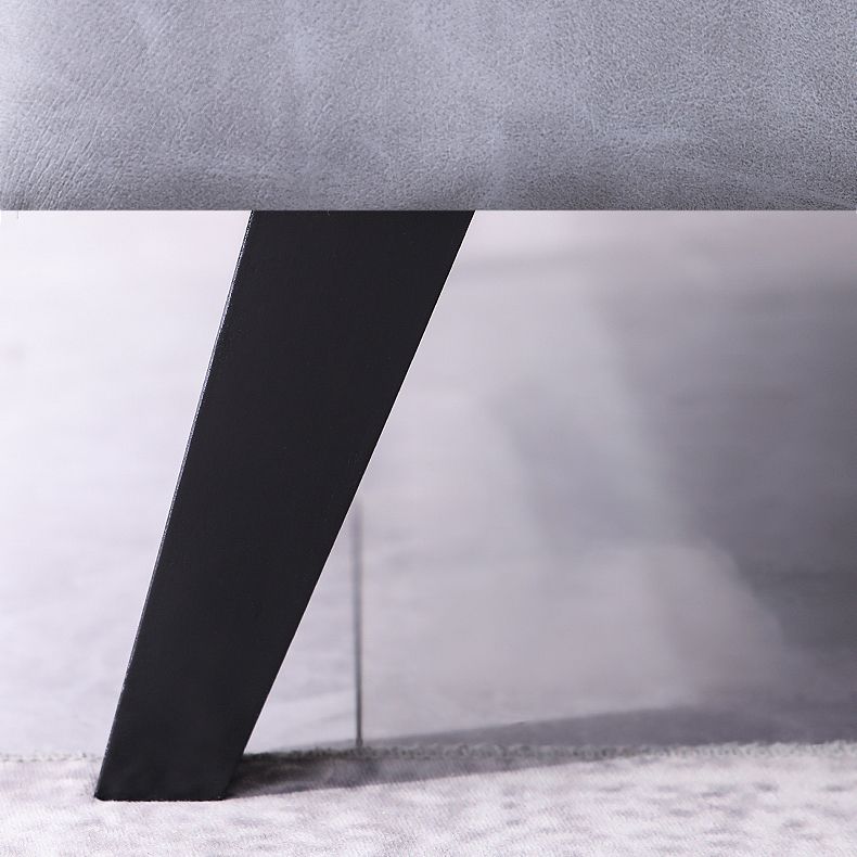 Leather Pillow Back Sofa Square Arm Apartment Seating for Living Room