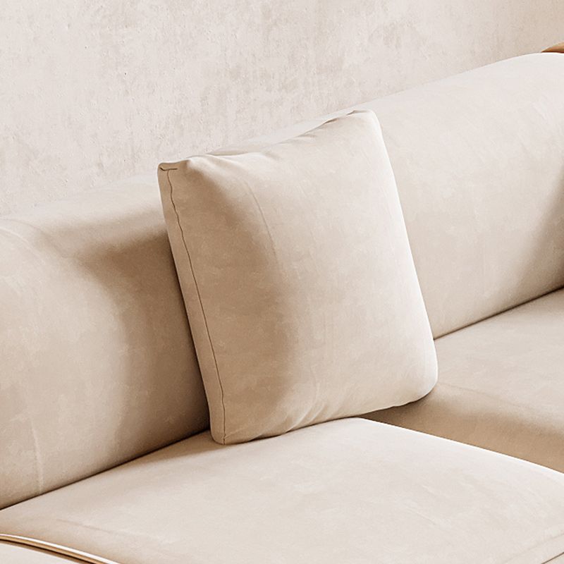 Minimalist 27.6-In H Sofa and Chaise Brown & Beige Sofa with One Side Arm Clearhalo 'furn' 'furn_sectionals' 'Furniture' 'Living Room Furniture' 'Sectionals' 1200x1200_62a31b57-afb1-46fd-ab0b-a1145ba4bd41