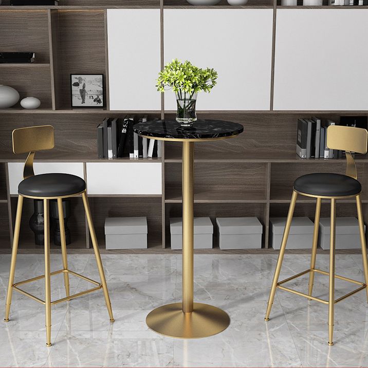 Glam Pedestal Pub Table Artificial Marble Bar Height Cocktail Table Clearhalo 'Bar Furniture' 'Bar Tables' 'bar_tables' 'furn' 'furn_bar_tables' 'Furniture' 'Kitchen & Dining Furniture' 1200x1200_62a4ed17-1bde-4907-9651-19453230dfa9