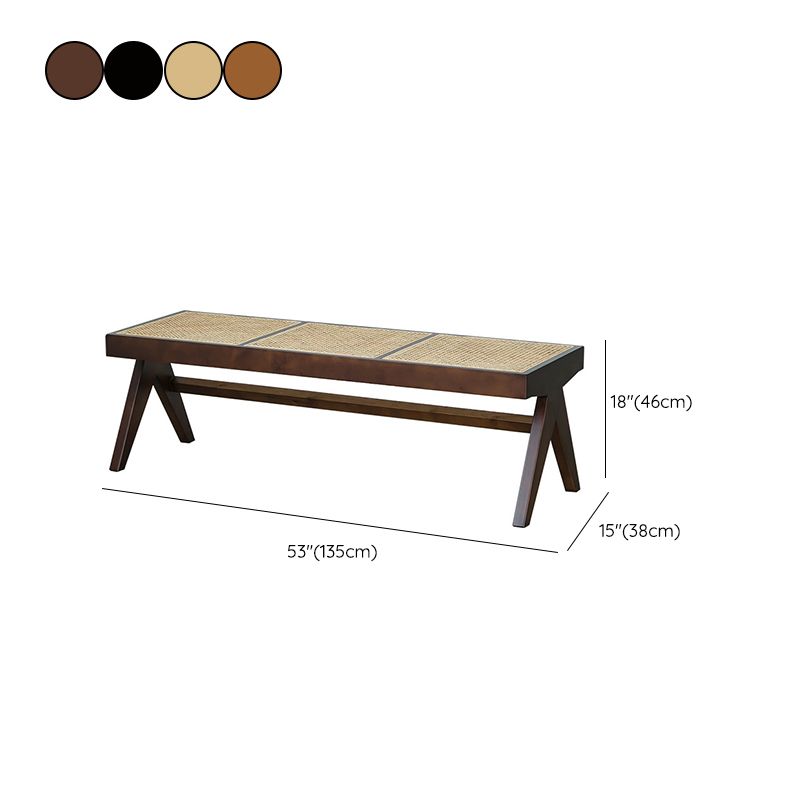 14.82-inch Width Tropical Bench Solid Wood Rectangle Bedroom Seating Bench Clearhalo 'Benches' 'Chairs & Seating' 'furn' 'furn_benches' 'Furniture' 'Living Room Furniture' 1200x1200_62a63eb9-3435-471a-9ae0-9f93b501531e