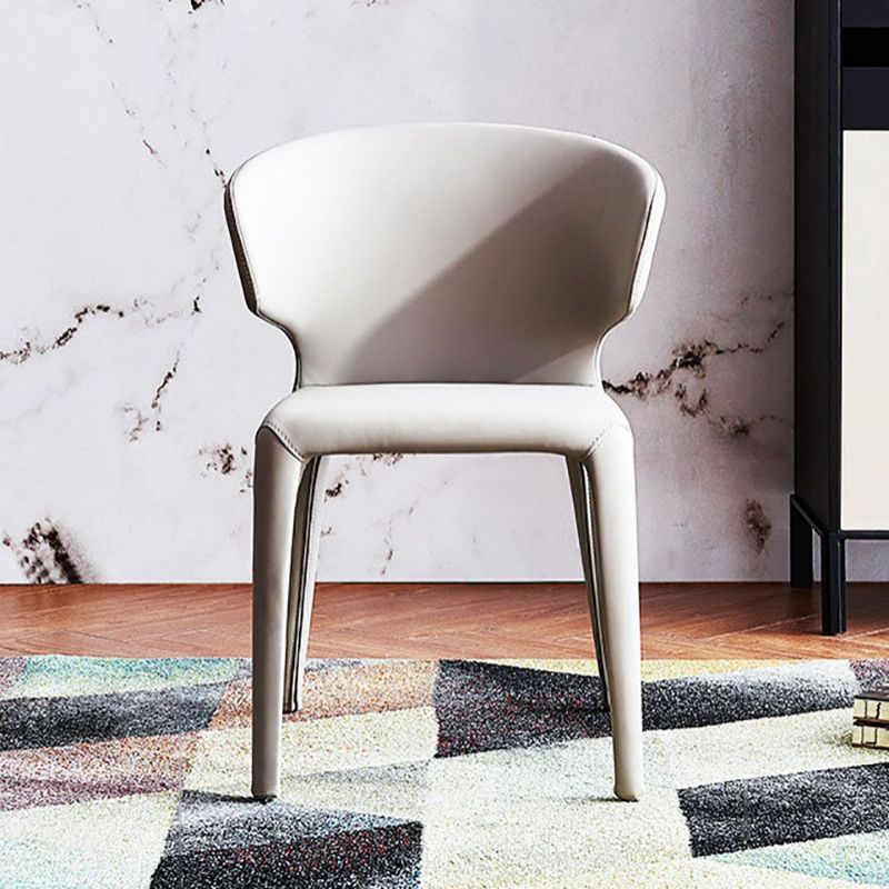 Contemporary Leather Dining Chairs Wingback Armless Chairs for Home Clearhalo ' kitchen&dining_furn' 'Dining Chairs' 'Dining Tables & Seating' 'dining_chair' 'furn' 'furn_dining_chair' 'Furniture' 'furniture_dining_chair' 'Kitchen & Dining Furniture' 'kitchen' 1200x1200_62a8df07-b2fa-4347-875b-3ffe2a6a0615