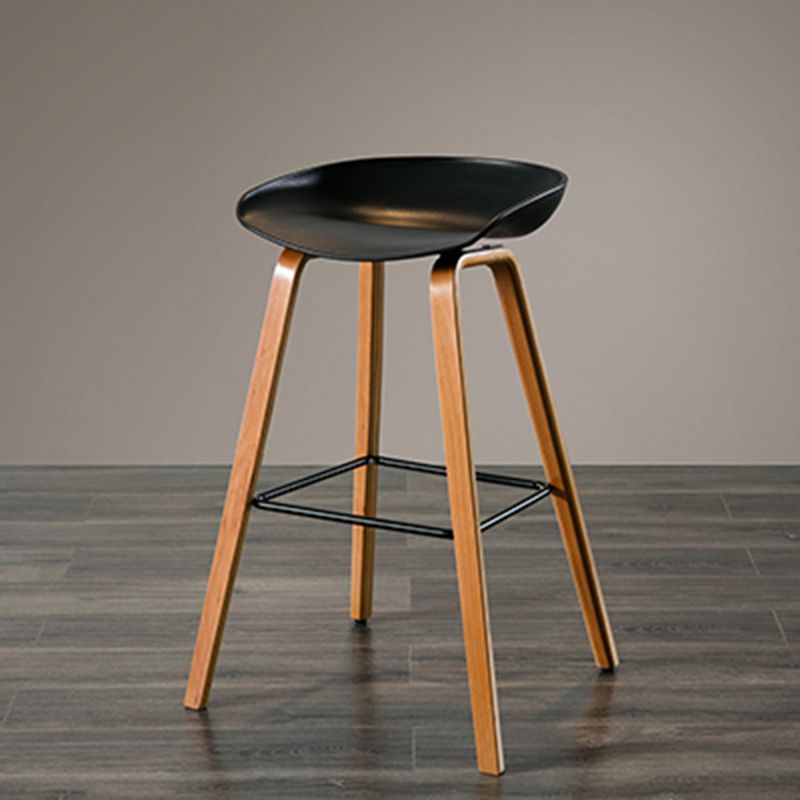 Salon contemporain Jois de bois tabouret de bar arrière basse avec repose-pied