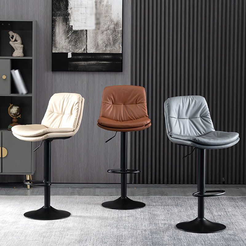 Nordic Steel Adjustable Swivel Barstool Indoor Tall Stool with Leather Seat Clearhalo 'Bar Furniture' 'Bar Stools' 'bar_stools' 'furn' 'furn_bar_stools' 'furniture_bar_stools' 'Kitchen & Dining Furniture' 'kitchen&dining_furn' 'kitchen' 'kitchen_furn' Furniture' 1200x1200_62aab7b6-a463-4330-bf35-114011af368c