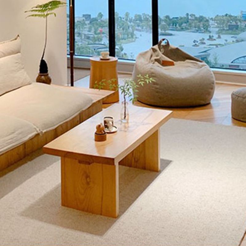 North European Sled Coffee Cocktail Table Wood Coffee or End Table