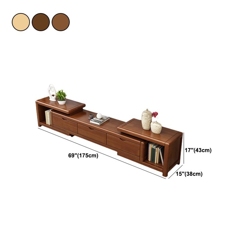 Stand de médias de télévision en bois moderne ouvert Stand de télévision avec tiroirs pour le salon