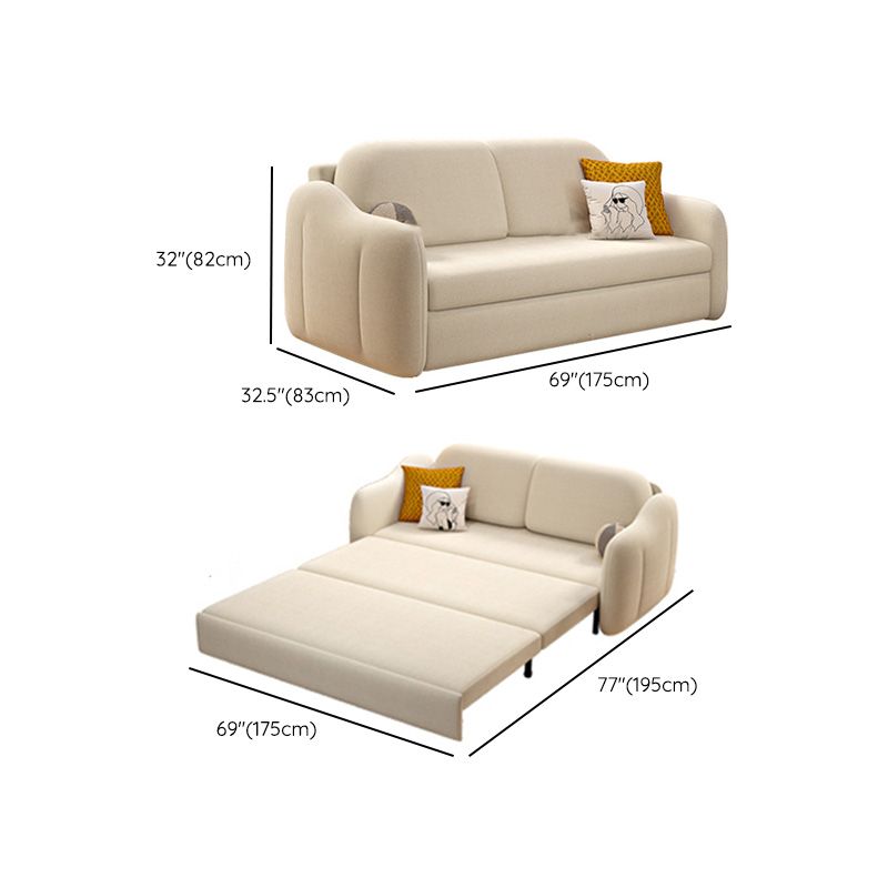 Scandinavian Sleeper Sofa White Convertible Sofas with Storage Clearhalo 'furn' 'furn_futons' 'Furniture' 'Futons & Daybeds' 'Futons' 'Living Room Furniture' 1200x1200_62afdee1-4f57-438a-b069-a5d33dea6822