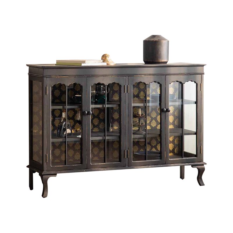 Traditional Curio Cabinet Solid Wood Glass Doors Display Stand Clearhalo 'Display & China Cabinets' 'display_china_cabinets' 'furn' 'furn_display_china_cabinets' 'Furniture' 'Kitchen & Dining Furniture' 1200x1200_62b11f12-7e29-4eac-a1e3-7d45f5af4daf