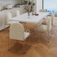 Contemporary 1/4/6/7 Pieces Dining Room Set Rectangle Stone Furniture in White