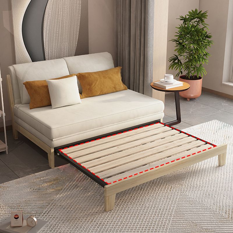 39" Wide Scandinavian Sleeper Sofa Futon White Wood Sleeper Sofa
