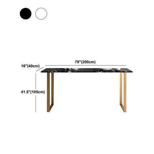 Rechteck Top Glam Bar Tabelle 42-Zoll-Höhe Gold Sockel Bistro Tabelle