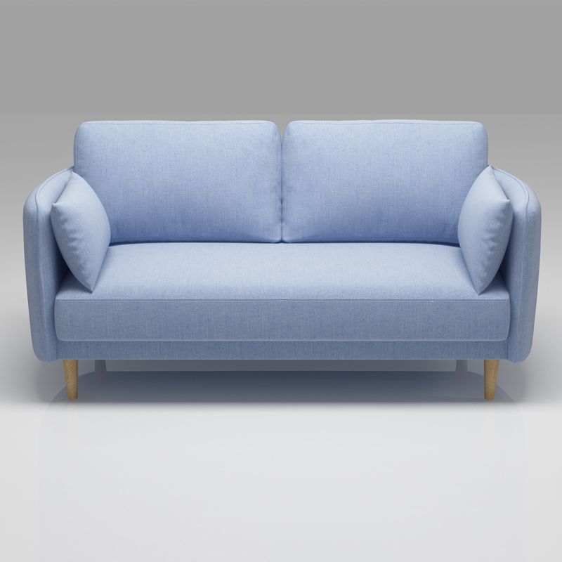 Sofá de brazo cuadrado estándar contemporáneo de lino para sala de estar, apartamento