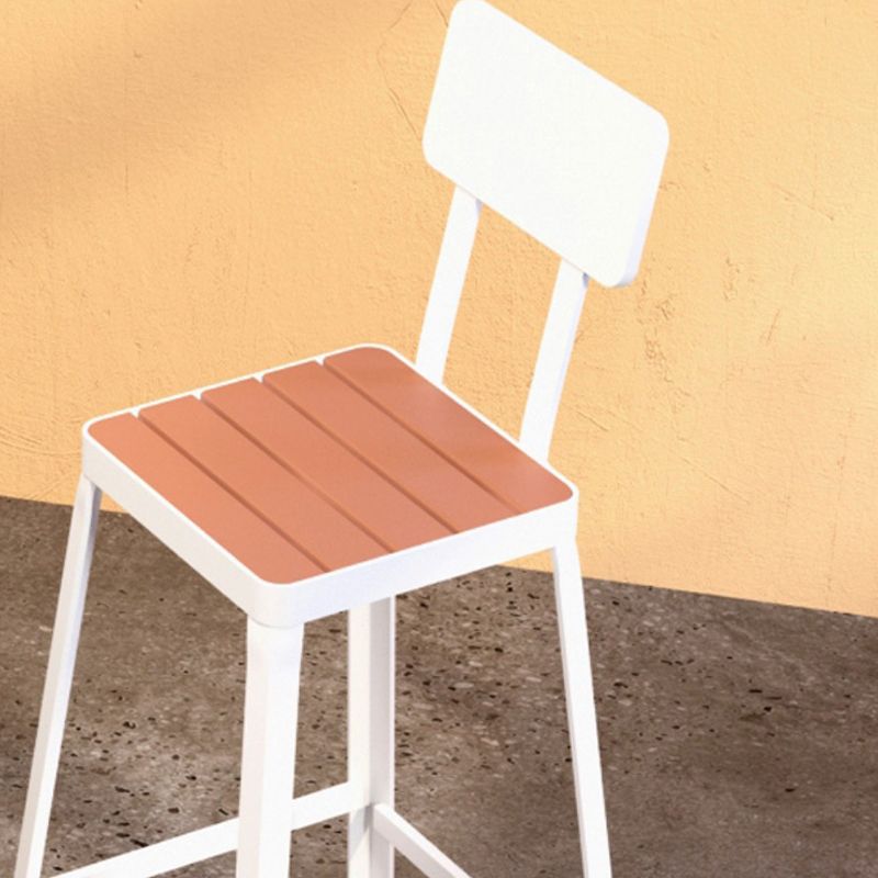 Sgabello da bar con cornice di ferro in sgabello da bar senza braccio con la parte posteriore contemporanea in bianco e nero