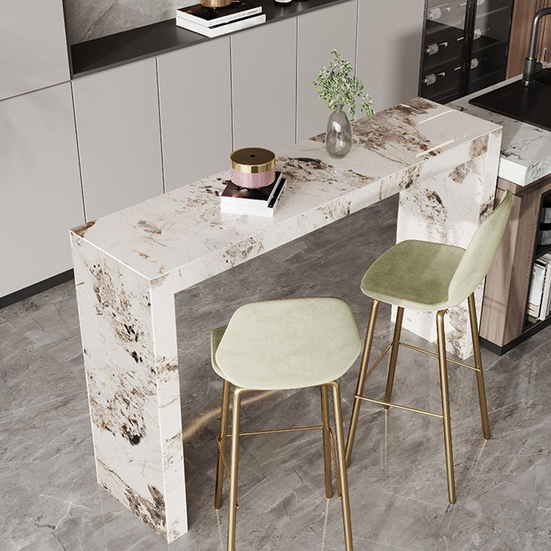 Moderner Bar-Esstisch, rechteckiger Stein-Bartisch für das Wohnzimmer