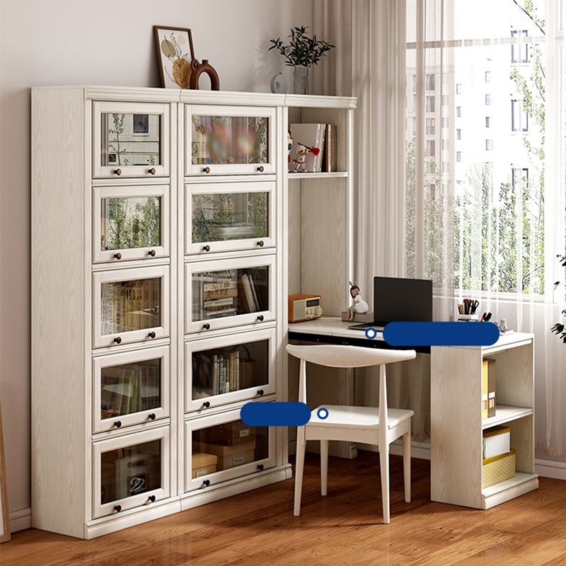 Modern Style Closed Back Bookshelf Standard Solid Wood Bookcase with Cabinets Clearhalo 'Bookcases' 'furn' 'furn_bookcases' 'Furniture' 'Office Furniture' 1200x1200_62b5a50b-9b7b-48d1-8e89-662b7a4c9013