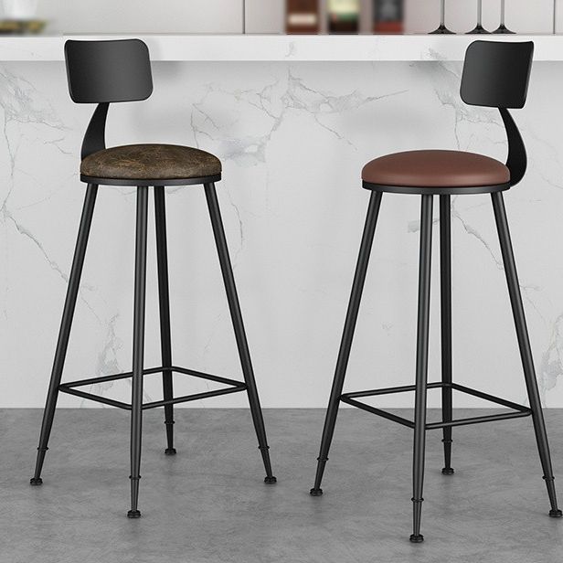 Industrial Matte Finish Coffee Shop Stool Footrest Low Back Stool Clearhalo 'Bar Furniture' 'Bar Stools' 'bar_stools' 'furn' 'furn_bar_stools' 'Furniture' 'furniture_bar_stools' 'Kitchen & Dining Furniture' 1200x1200_62b663e5-2463-4603-88aa-f02cf58e4f2e