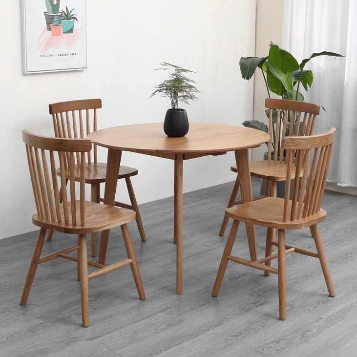 Contemporary Round Dining Room Table Oak Solid Wood Table for Home Use Clearhalo ' dining_table' 'Dining Tables & Seating' 'Dining Tables' 'furn' 'furn_dining_table' 'Furniture' 'furniture_dining_table' 'Kitchen & Dining Furniture' 'kitchen&dining_furn' 'kitchen' 'kitchen_dining_table' 1200x1200_62b7619a-ef0b-42c2-92de-17ff8f30c014