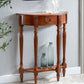 Solid Wood Half Moon Console Table 1-drawer 35.43" Tall Accent Table