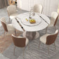 Modern Style 1/3/4/5/7/9 Pieces Dining Sintered Stone Dining Table Set with Metal Legs Clearhalo 'Dining Room Sets' 'Dining Tables & Seating' 'dining_room_set' 'furn' 'furn_dining_room_set' 'Furniture' 'furniture_dining_room_set' 'Kitchen & Dining Furniture' 'kitchen&dining_furn' 'kitchen' 1200x1200_62ba1529-9cf5-4142-884e-c2e5b1d923aa