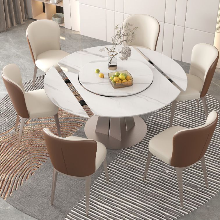 Modern Style 1/3/4/5/7/9 Pieces Dining Sintered Stone Dining Table Set with Metal Legs Clearhalo 'Dining Room Sets' 'Dining Tables & Seating' 'dining_room_set' 'furn' 'furn_dining_room_set' 'Furniture' 'furniture_dining_room_set' 'Kitchen & Dining Furniture' 'kitchen&dining_furn' 'kitchen' 1200x1200_62ba1529-9cf5-4142-884e-c2e5b1d923aa