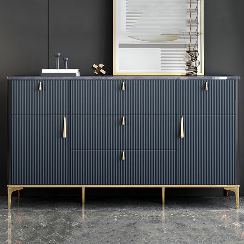 Commode en bois manufacturé avec coffre de rangement Classic Glam de 15,21 pouces