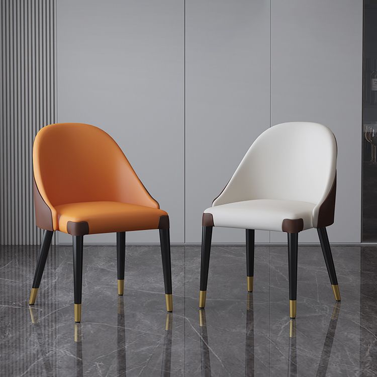 Contemporary Design Armless Solid Back Dining Side Chairs Leather Dining Chairs Clearhalo ' kitchen&dining_furn' 'Dining Chairs' 'Dining Tables & Seating' 'dining_chair' 'furn' 'furn_dining_chair' 'Furniture' 'furniture_dining_chair' 'Kitchen & Dining Furniture' 'kitchen' 1200x1200_62bc7db0-b0ea-4513-a9a1-9b5e7406639c