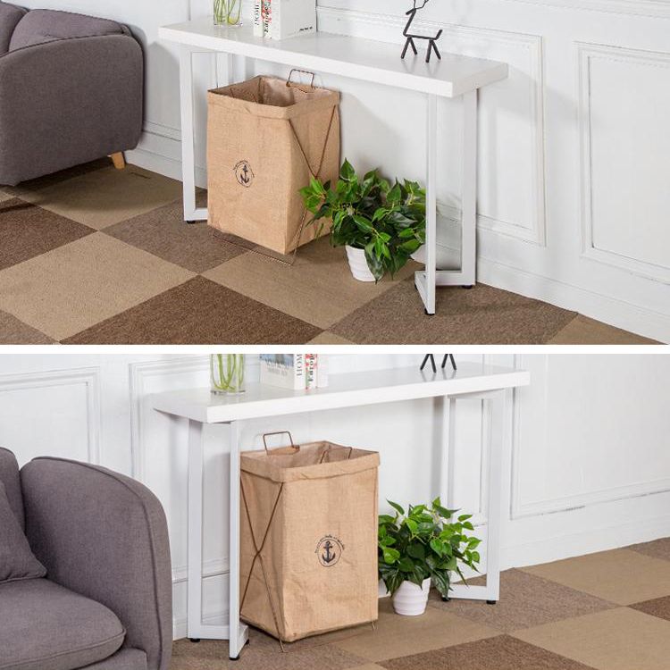 Mesa de consola moderna de mediados de siglo con tapa de rectángulo de madera para Hall