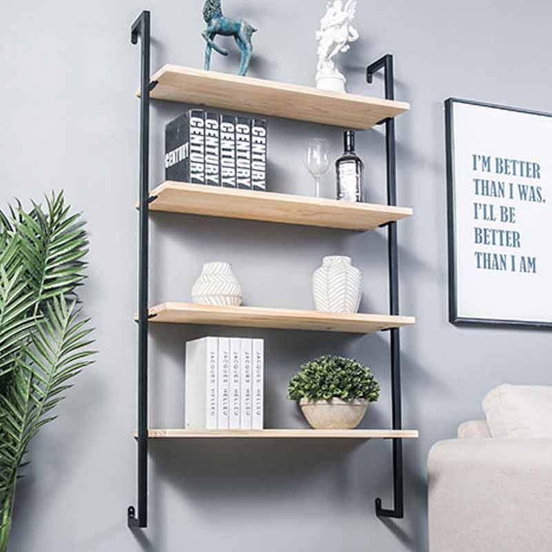 Contemporary Wall Unit Bookshelf with Iron Frame Manufactured Wood Shelf Clearhalo 'Bookcases' 'furn' 'furn_bookcases' 'Furniture' 'furniture_bookcases' 'kitchen' 'kitchen_bookcases' 'Living Room Furniture' 'Office Furniture' 1200x1200_62bd5da3-7b9e-4362-98b2-8473693af618
