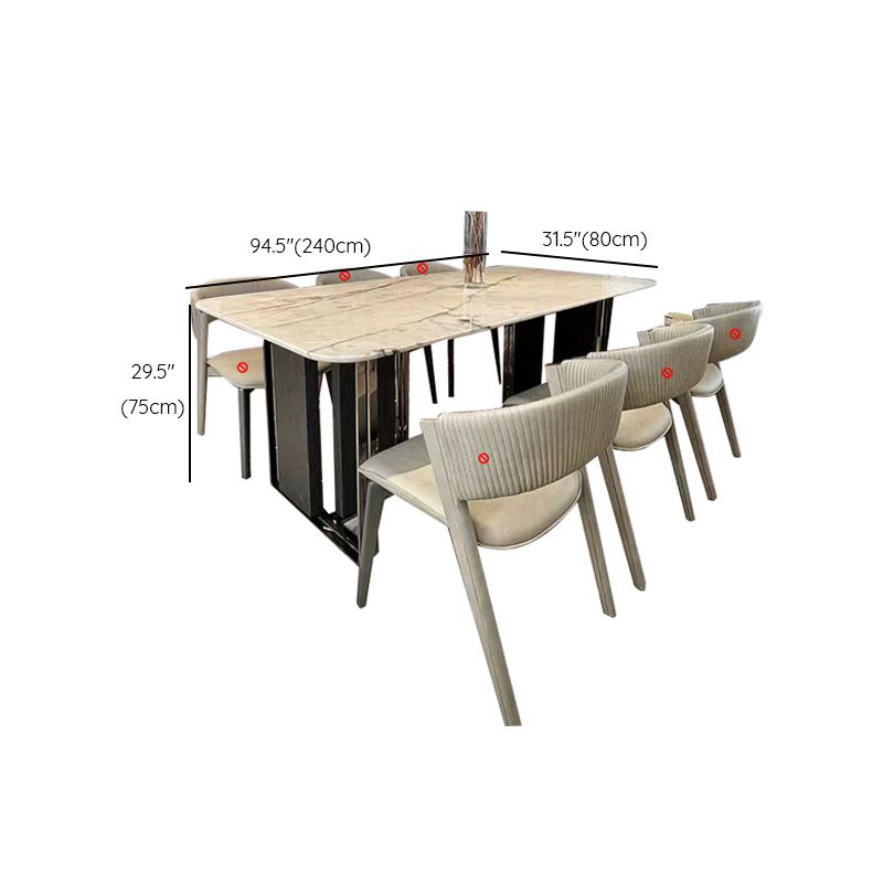 Rectangle Dinner Room Kitchen Table Contemporary Dining Table Clearhalo 'Dining Tables & Seating' 'Dining Tables' 'dining_table' 'furn' 'furn_dining_table' 'Furniture' 'Kitchen & Dining Furniture' 1200x1200_62bf95fd-a72a-4d04-a9ce-7ed0dfa7994a