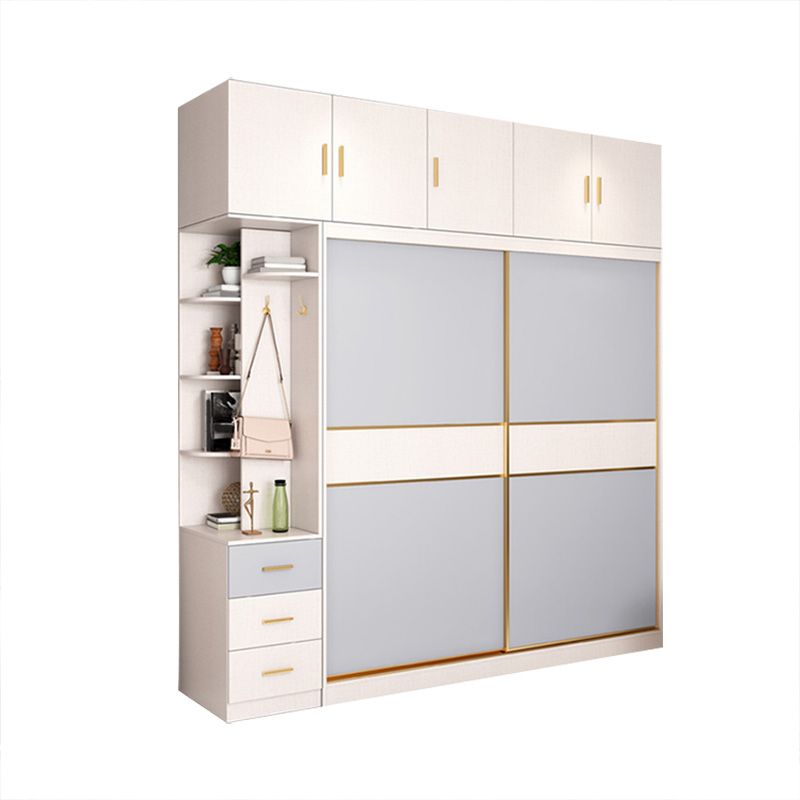 Armadio in legno in legno in stile costiero camera da letto a porte scorrevoli armadio