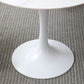 Round Shape Tulip Base Table Modern White Fixed Table with Sintered Stone