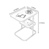 Glam Black/White Wood Side Table Stainless Steel Frame End Table