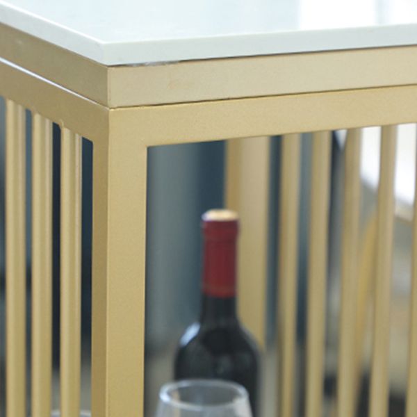 Stone Bar Dining Table Glam Rectangle Kitchen Bar Table with Double Pedestal Clearhalo 'Bar Furniture' 'Bar Tables' 'bar_tables' 'furn' 'furn_bar_tables' 'Furniture' 'Kitchen & Dining Furniture' 1200x1200_62c1b40b-07a2-4815-b1ca-83422cba9c58