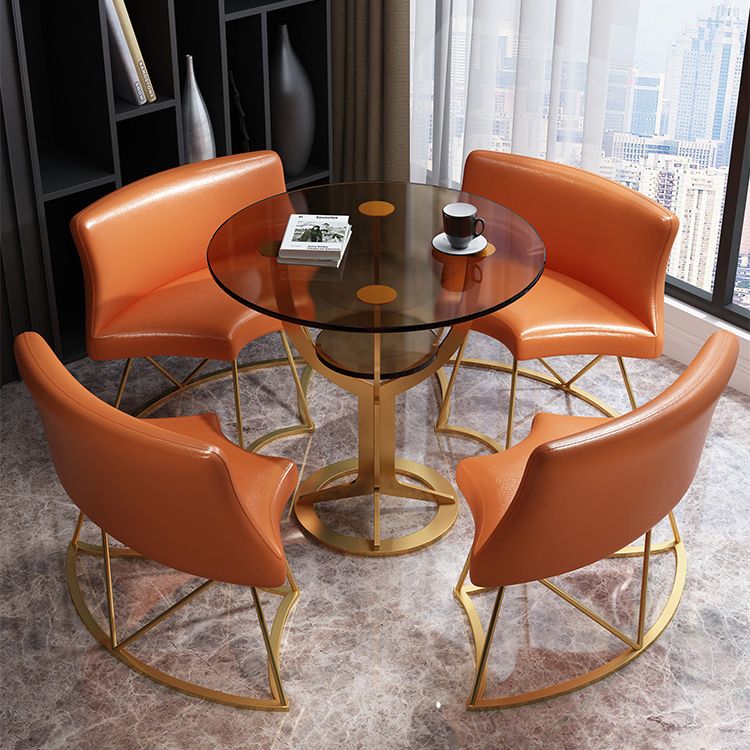 Modern Style Glass Dining Table Black Round Dinner Table with Pedestal Base Clearhalo ' dining_table' 'Dining Tables & Seating' 'Dining Tables' 'furn' 'furn_dining_table' 'Furniture' 'furniture_dining_table' 'Kitchen & Dining Furniture' 'kitchen&dining_furn' 'kitchen' 'kitchen_dining_table' 1200x1200_62c23f62-5a2c-4f21-883c-6bb039b94666