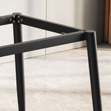 Modern Sintered Stone White Dining Set with Rectangle Table and Black Legs Kitchen Dining Set Clearhalo 'Dining Room Sets' 'Dining Tables & Seating' 'dining_room_set' 'furn' 'furn_dining_room_set' 'Furniture' 'furniture_dining_room_set' 'Kitchen & Dining Furniture' 'kitchen&dining_furn' 'kitchen' 1200x1200_62c2db90-0981-4d1b-b38a-69d6d92d4e7f