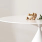 Mesa redonda de comedor moderna, mesa de piedra sinterizada con patas de metal para el hogar