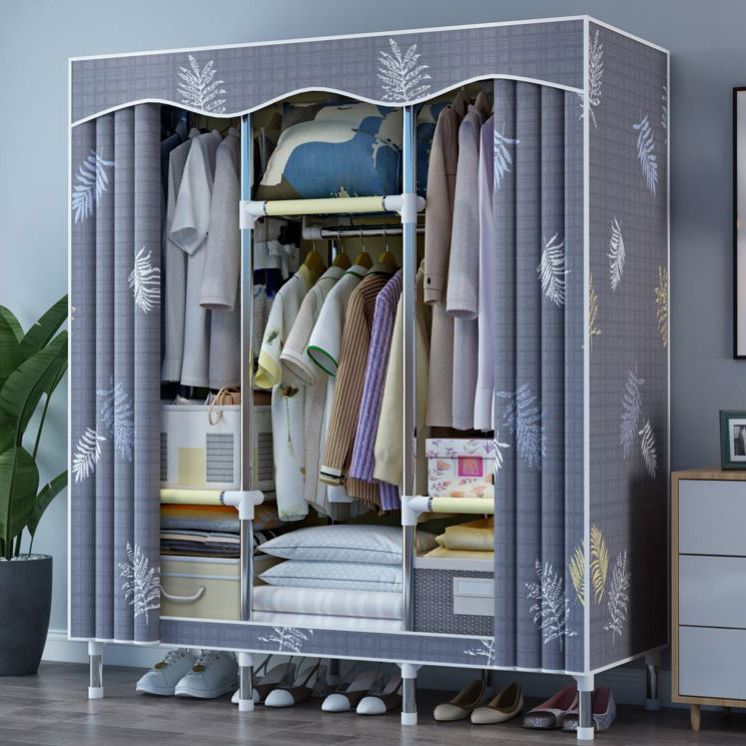 Modern Style Wardrobe Metal 1-Door Wardrobe Closet with Cloth Rod Clearhalo 'Armoires & Wardrobes' 'armoires_wardrobes' 'Bedroom Furniture' 'furn' 'furn_armoires_wardrobes' 'Furniture' 1200x1200_62c71f5f-e111-4fa5-b505-2da43c780b3e