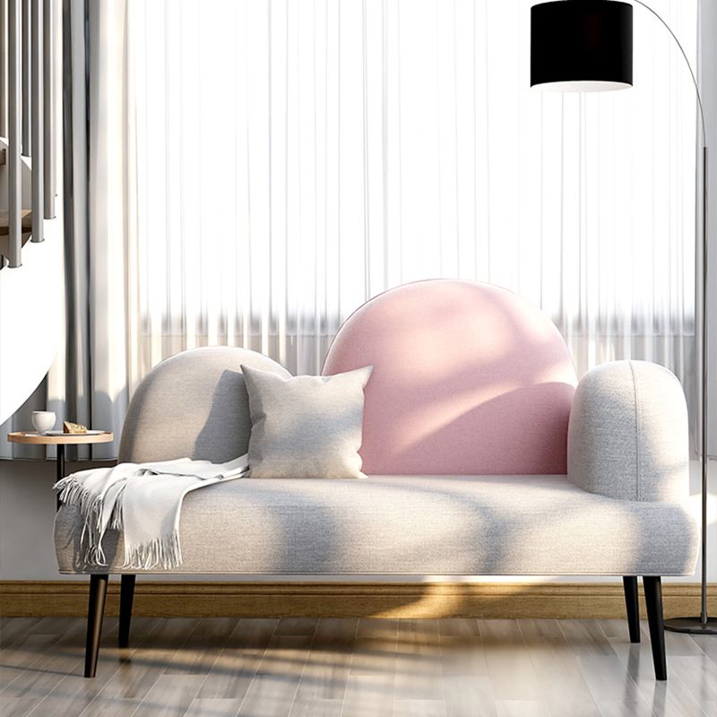 Contemporary Living Room Standard Recessed Arm Black Stationary Sofa