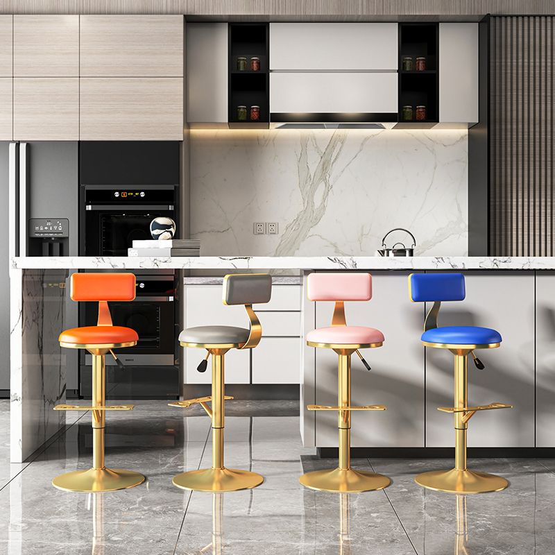 Glam Jewelry Shop Adjustable Height Stool Matte Finish Leather Barstool Clearhalo 'Bar Furniture' 'Bar Stools' 'bar_stools' 'furn' 'furn_bar_stools' 'Furniture' 'furniture_bar_stools' 'Kitchen & Dining Furniture' 1200x1200_62c913de-66b2-4d57-a4fe-fa4b68b96b23