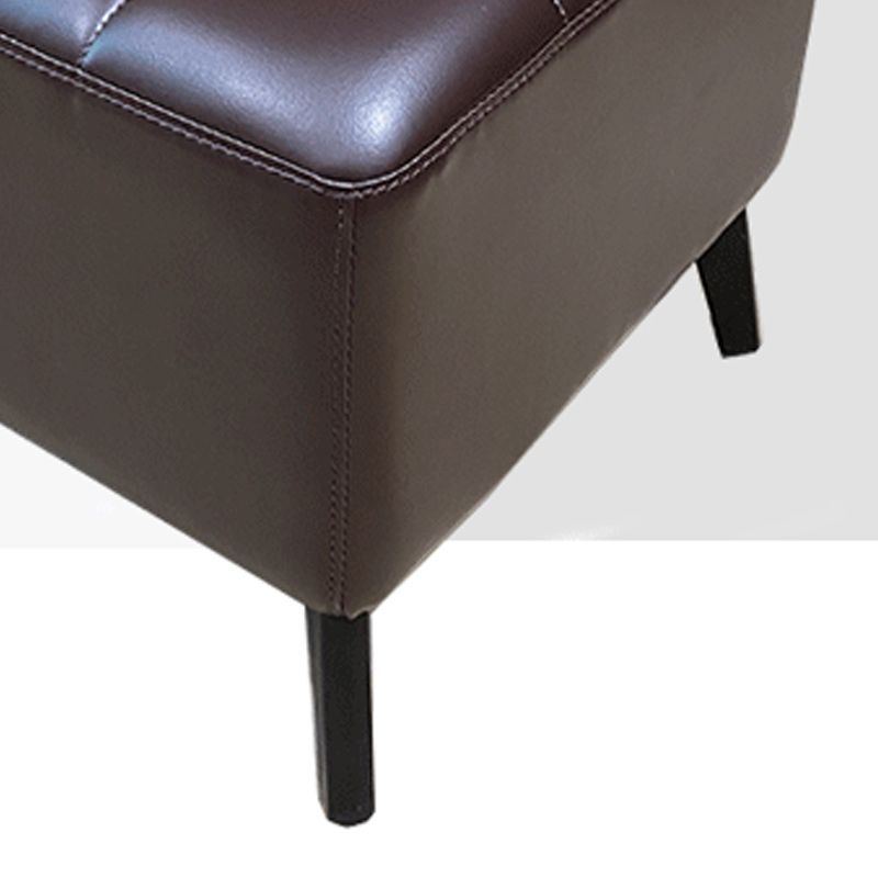 Glam Pouf Ottoman Genuine Leather Upholstered Tufted Square Ottoman with Chair Legs Clearhalo 'furn' 'furn_ottomans_poufs' 'Furniture' 'Living Room Furniture' 'Ottomans & Poufs' 'ottomans_poufs' 1200x1200_62c97d29-b6c5-4528-a8b1-43729b28aa60