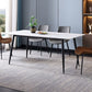 Black Metal Frame Industrial Rectangle Dining Table Sintered Stone Table for Home Clearhalo 'Dining Tables & Seating' 'Dining Tables' 'dining_table' 'furn' 'furn_dining_table' 'Furniture' 'Kitchen & Dining Furniture' 1200x1200_62ca8650-c215-4a59-aa72-a8143e1dcaa8