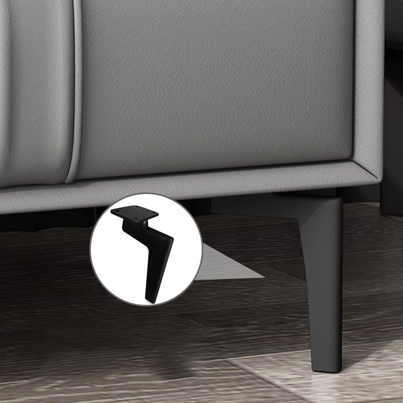 Holz und Lederbett Nachttisch moderner minimalistischer offener Nachttisch mit Schubladen